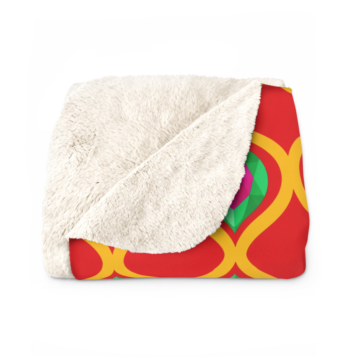 Grand Gold Ogee Lattice II Sherpa Fleece Blanket – Ogee Lattice Geometric Pattern