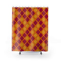 Harlequin Gold Grid Shower Curtain – Cranberry Spice