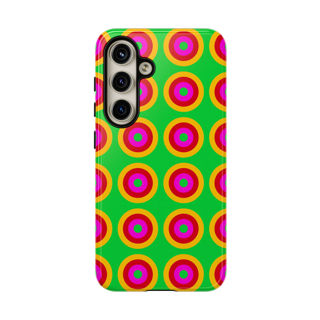 Giant Op-Art Jewel Rings Tough Phone Case – Op-Art Concentric Circles Pattern