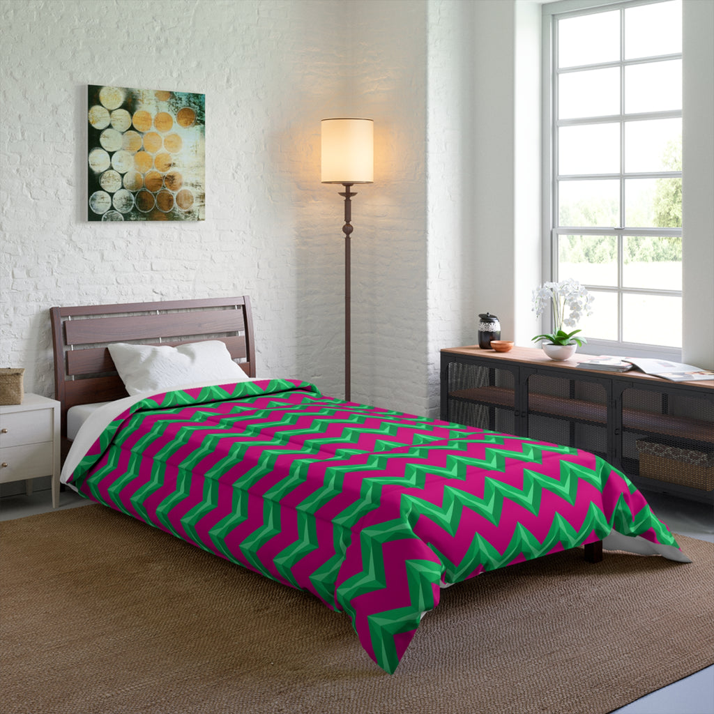 Broad Cut-Gem Chevrons Comforter – Chevron Geometric Pattern