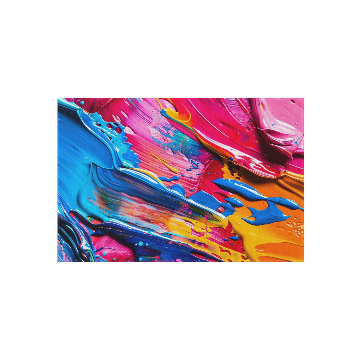 Rainbow Paint Smear Outdoor Rug – Paint Stroke Abstract