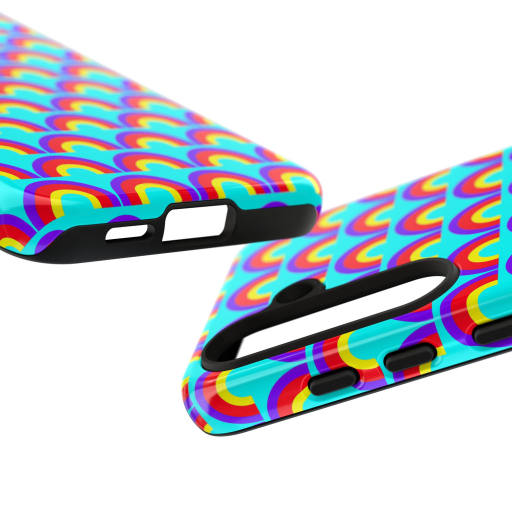 Chromatic Scallop Ripple Tough Phone Case – Op-Art Scallops Pattern