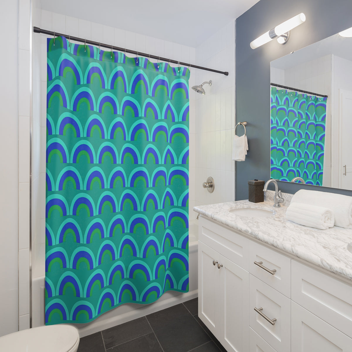 Chromatic Scallop Ripple Shower Curtain – Ocean Jewel