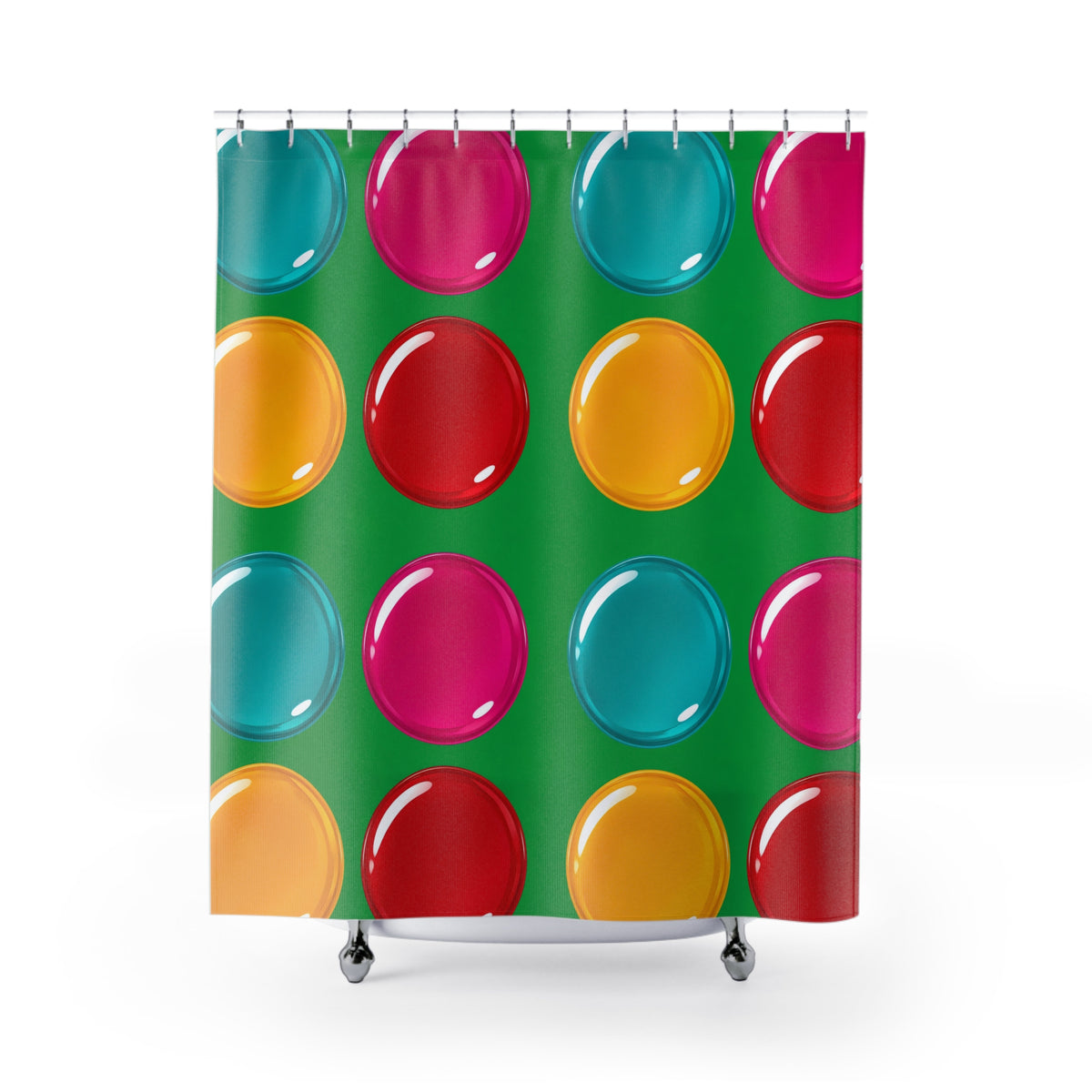 Giant Candy Glass Discs Shower Curtain – Glossy Candy Glass Pattern