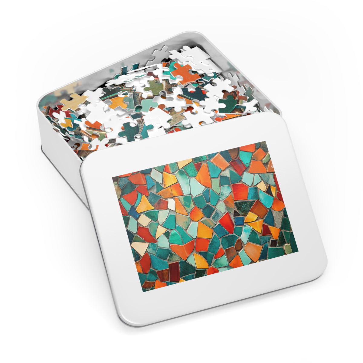 Mosaic Tile Glow Jigsaw Puzzle with Tin – Mosaic Art