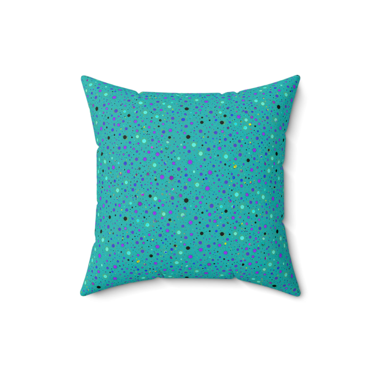 Confetti Spatter Faux Suede Cushion – Peacock Jewel