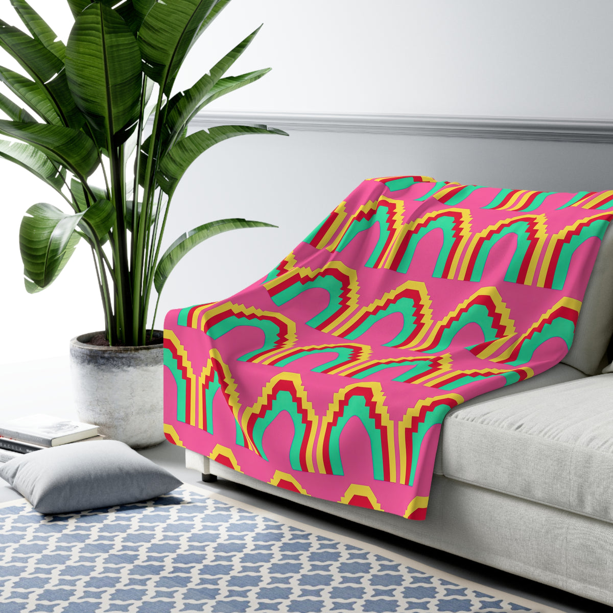 Grand Stepped Arches Sherpa Fleece Blanket – Candy Christmas