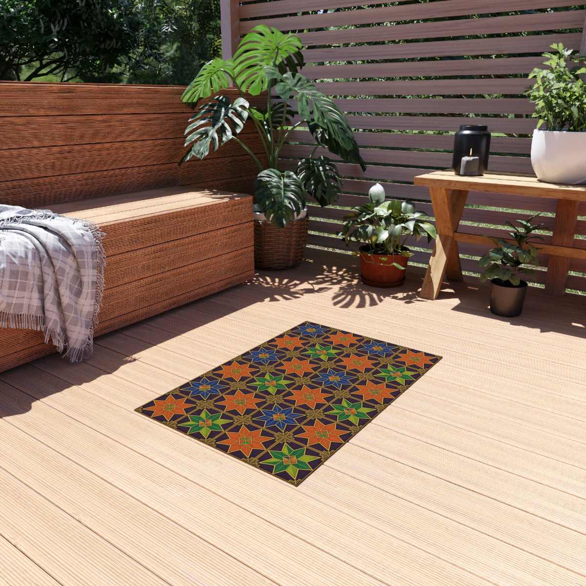 Deco Star Tiles Outdoor Rug – Kaleidoscopic Deco Pattern