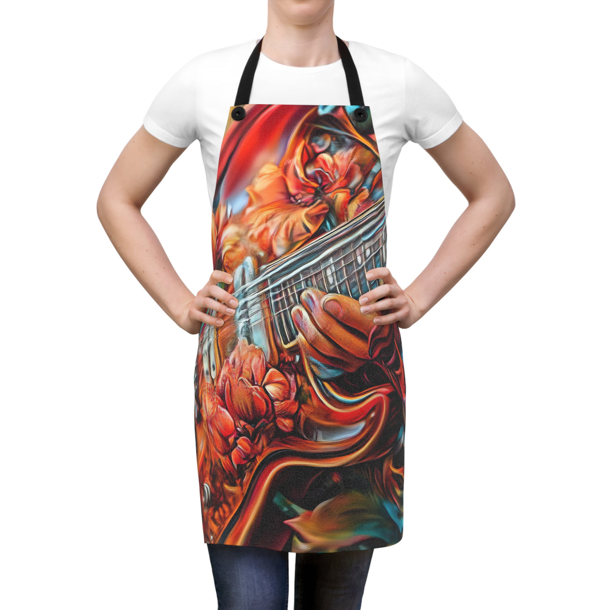 Floral Rock Guitar Apron – Psychedelic Music Art