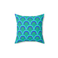 Chromatic Scallop Ripple Faux Suede Cushion – Ocean Jewel