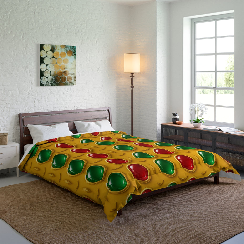 Grand Gold Cabochon Frames II Comforter – Cabochon Geometric Pattern