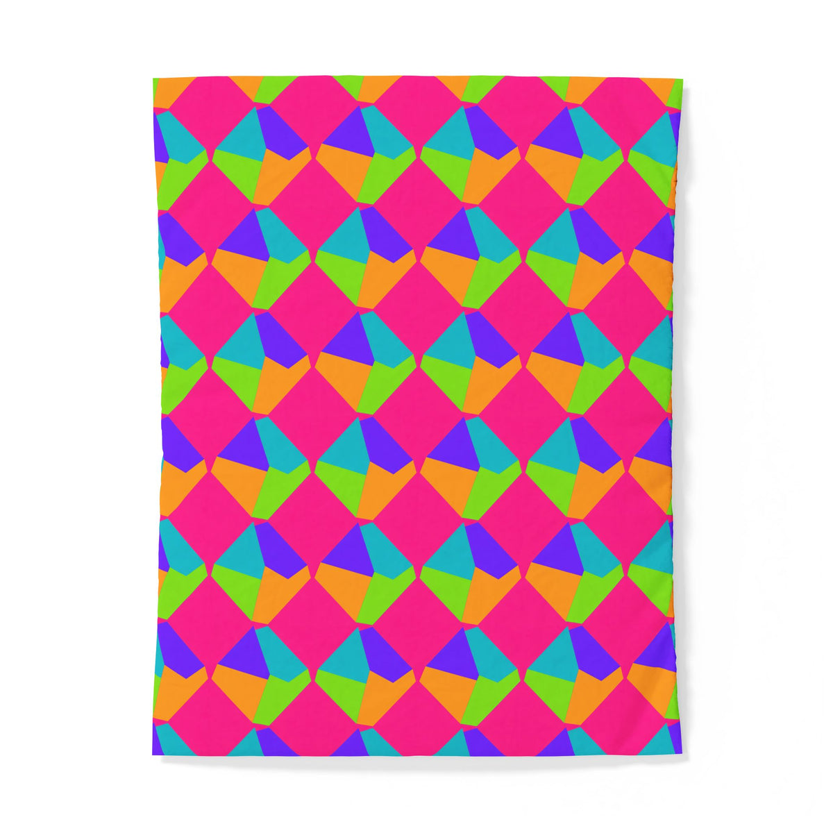 Grand Fractured Rhombus Cotton Duvet Cover – Tropical Punch