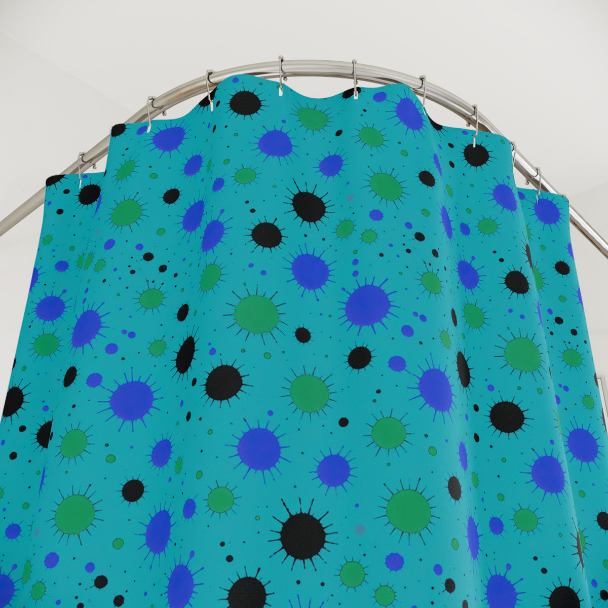 Blot Burst Shower Curtain – Peacock Jewel