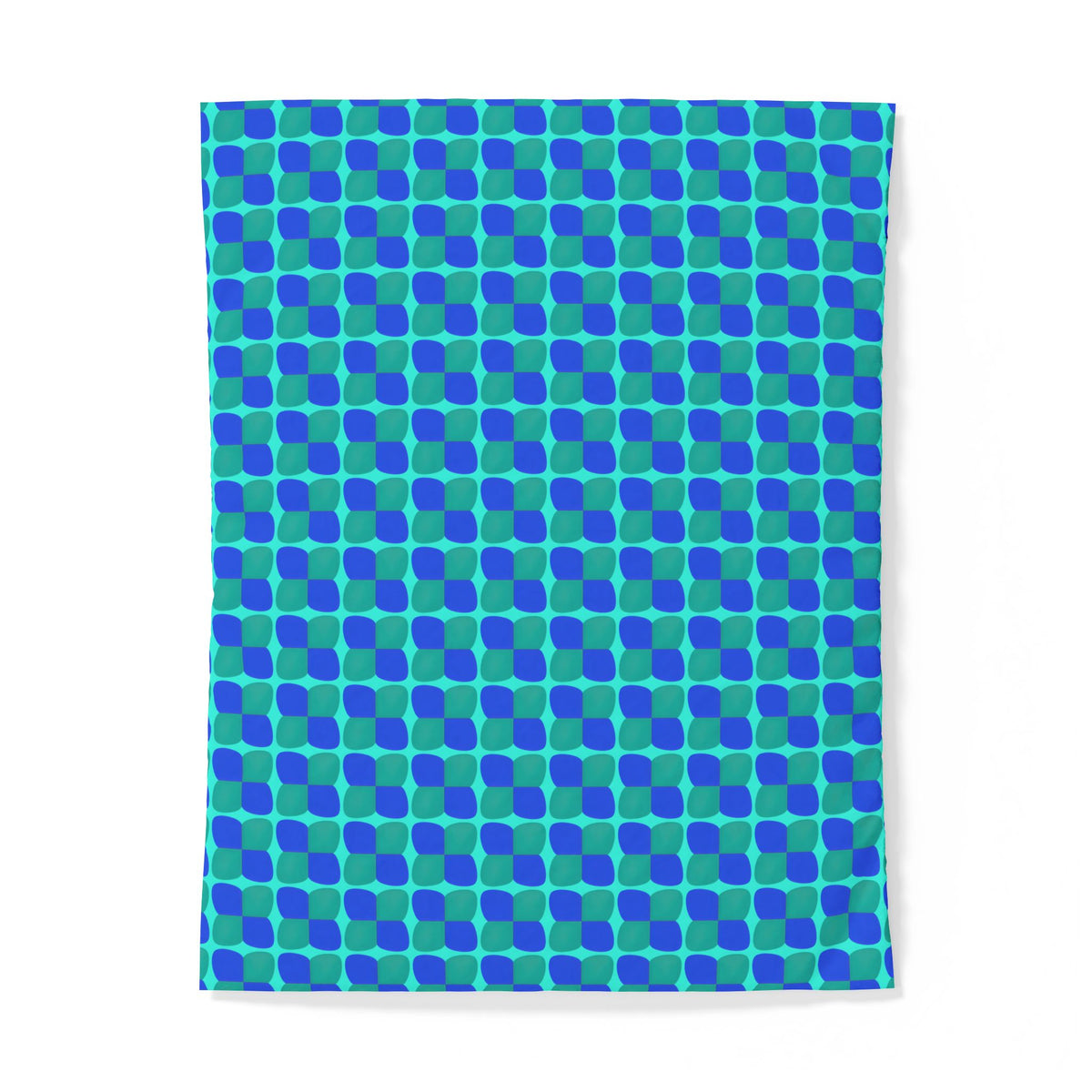 Bold Bulge Checker Cotton Duvet Cover – Ocean Jewel