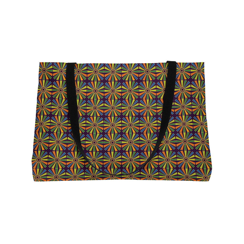 Sunray Medallion Grid Weekender Tote Bag – Art Deco Geometric Pattern