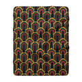 Stepped Gold Arches Sherpa Fleece Blanket – Art Deco Pattern