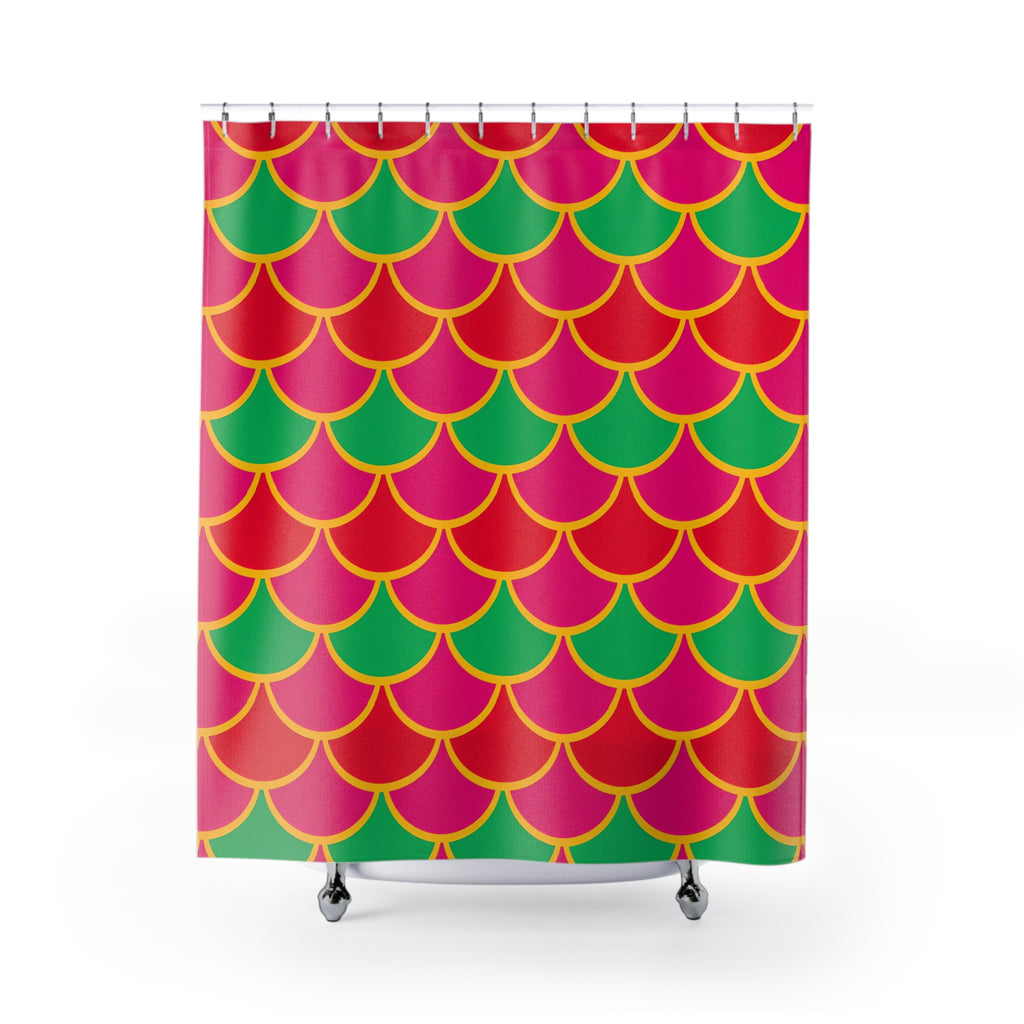 Big Jewel Scales II Shower Curtain – Scale Geometric Pattern