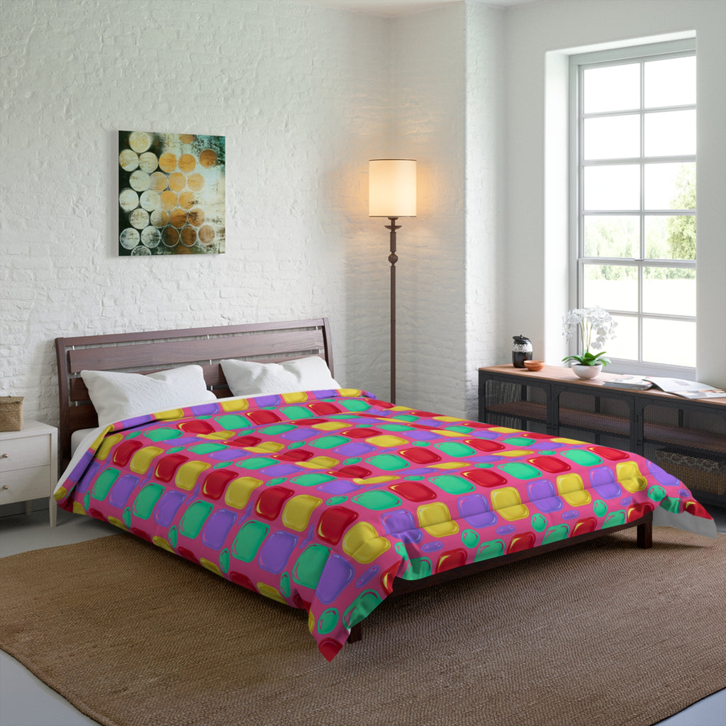 Giant Puffy Glass Cushions Comforter – Candy Christmas
