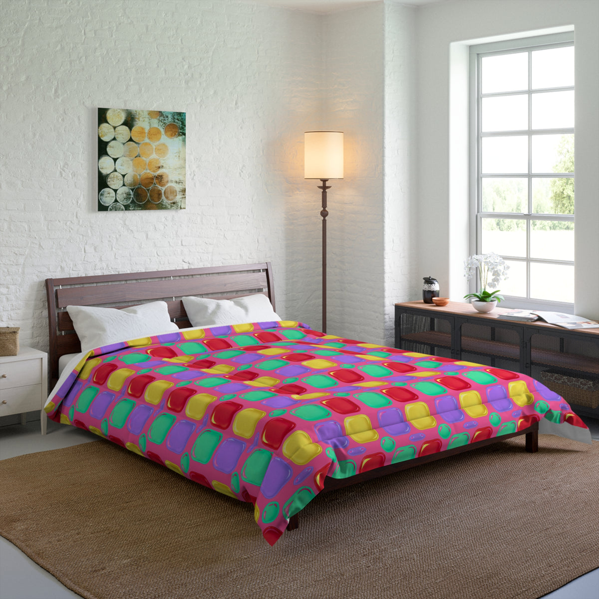 Giant Puffy Glass Cushions Comforter – Candy Christmas
