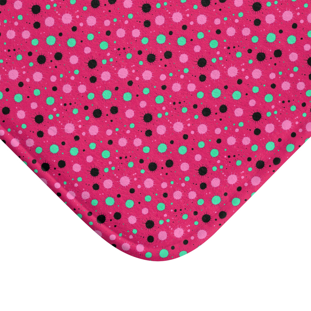 Blot Burst Bath Mat – Candy Pop on Raspberry