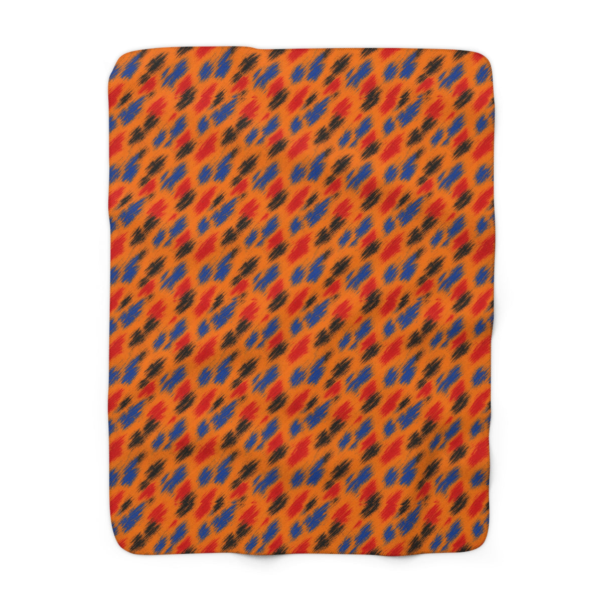 Dry-Brush Drags Sherpa Fleece Blanket – Expressionist Brushstroke Abstract Pattern
