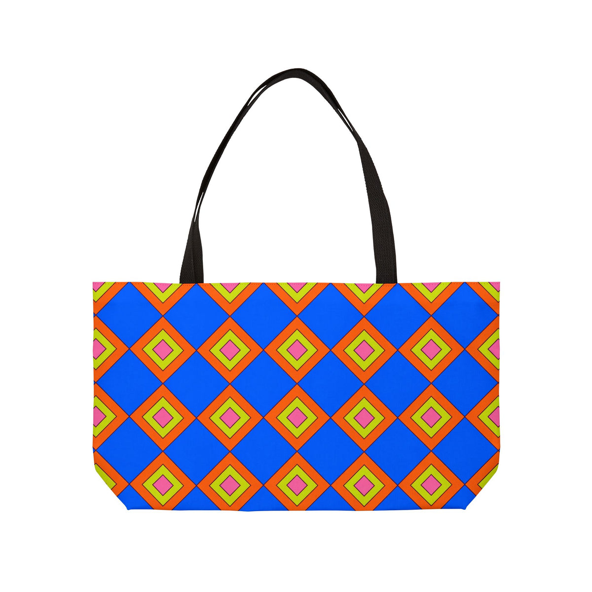Pop Diamond Checks Weekender Tote Bag – Op-Art Pattern