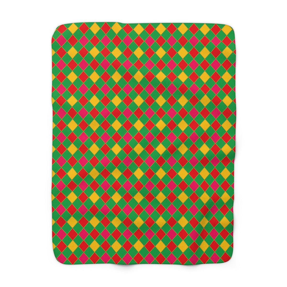 Jewel Harlequin Check Sherpa Fleece Blanket – Harlequin Geometric Pattern