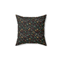 Jewel Bubble Clusters Faux Suede Cushion – Liquid Chrome Pattern
