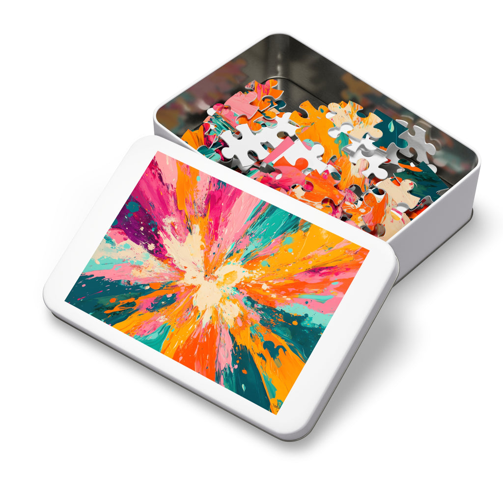 Sunburst Splash Jigsaw Puzzle with Tin – Colour Burst Art