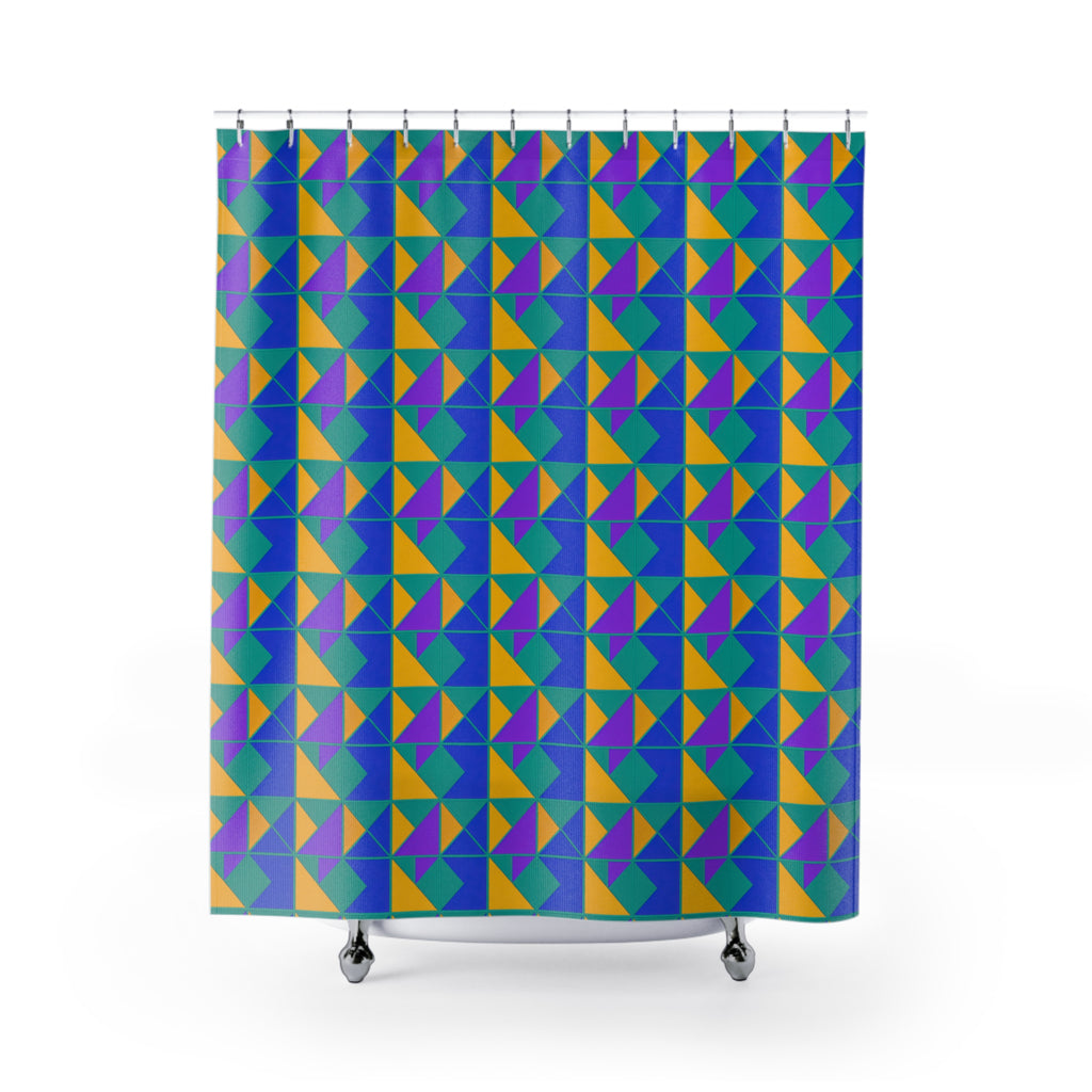 Jewel Block Quilt Shower Curtain – Peacock Jewel