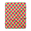Giant Faceted Cubes II Sherpa Fleece Blanket – Candy Christmas