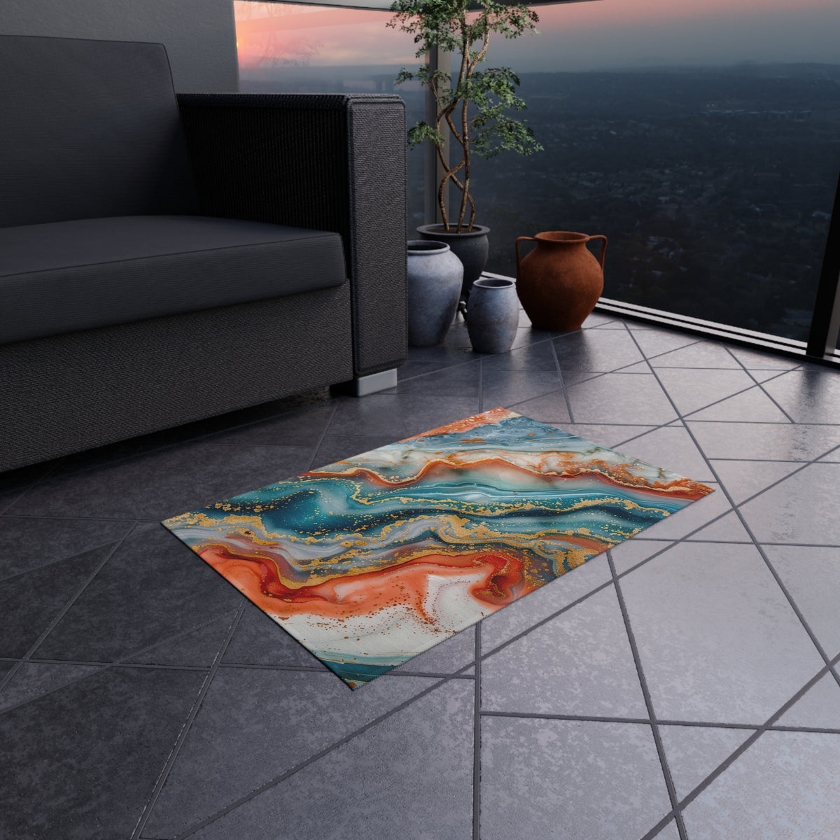 Molten Marble Outdoor Rug – Marble Art