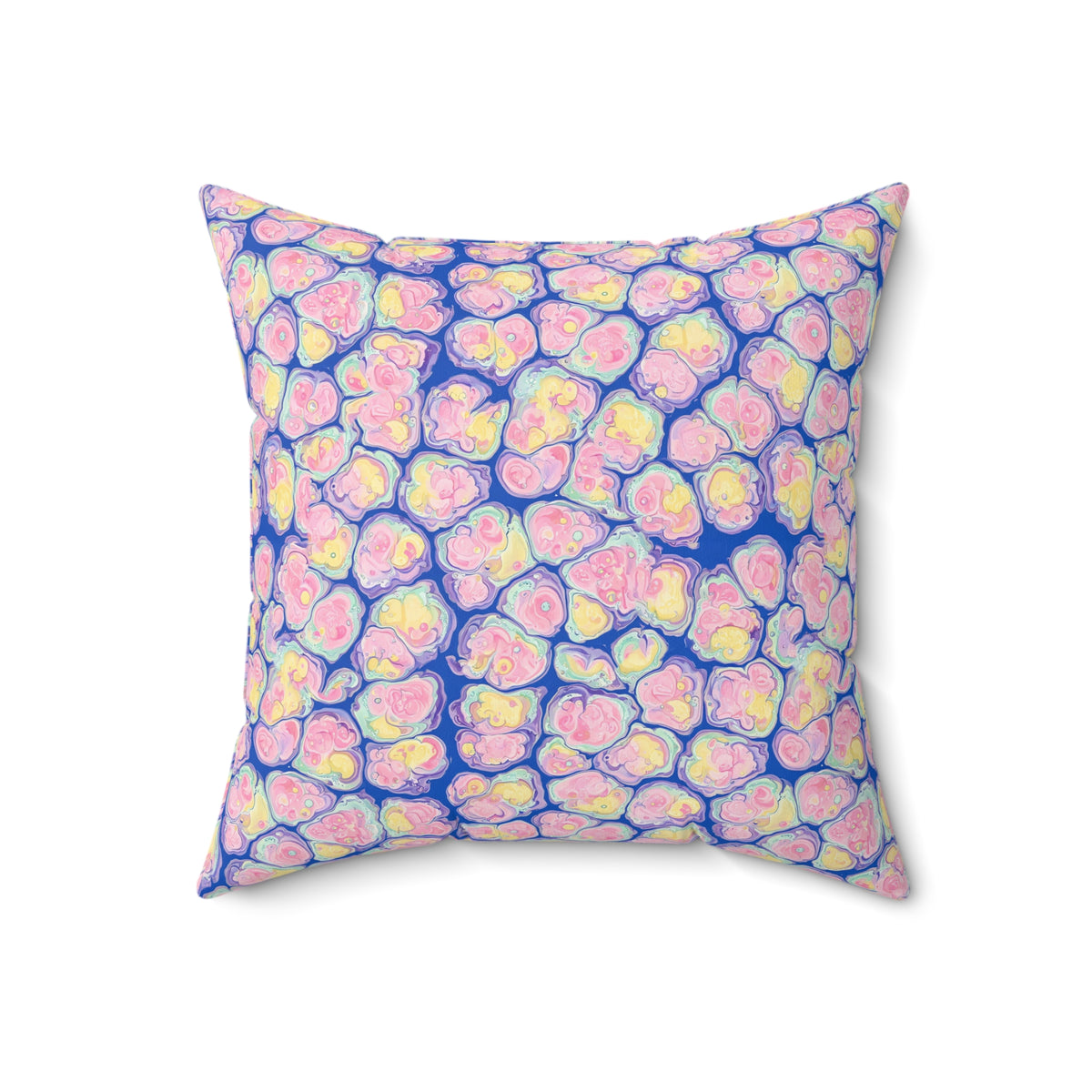 Candy Cell Pour Faux Suede Cushion – Candy Fluid Art Pattern