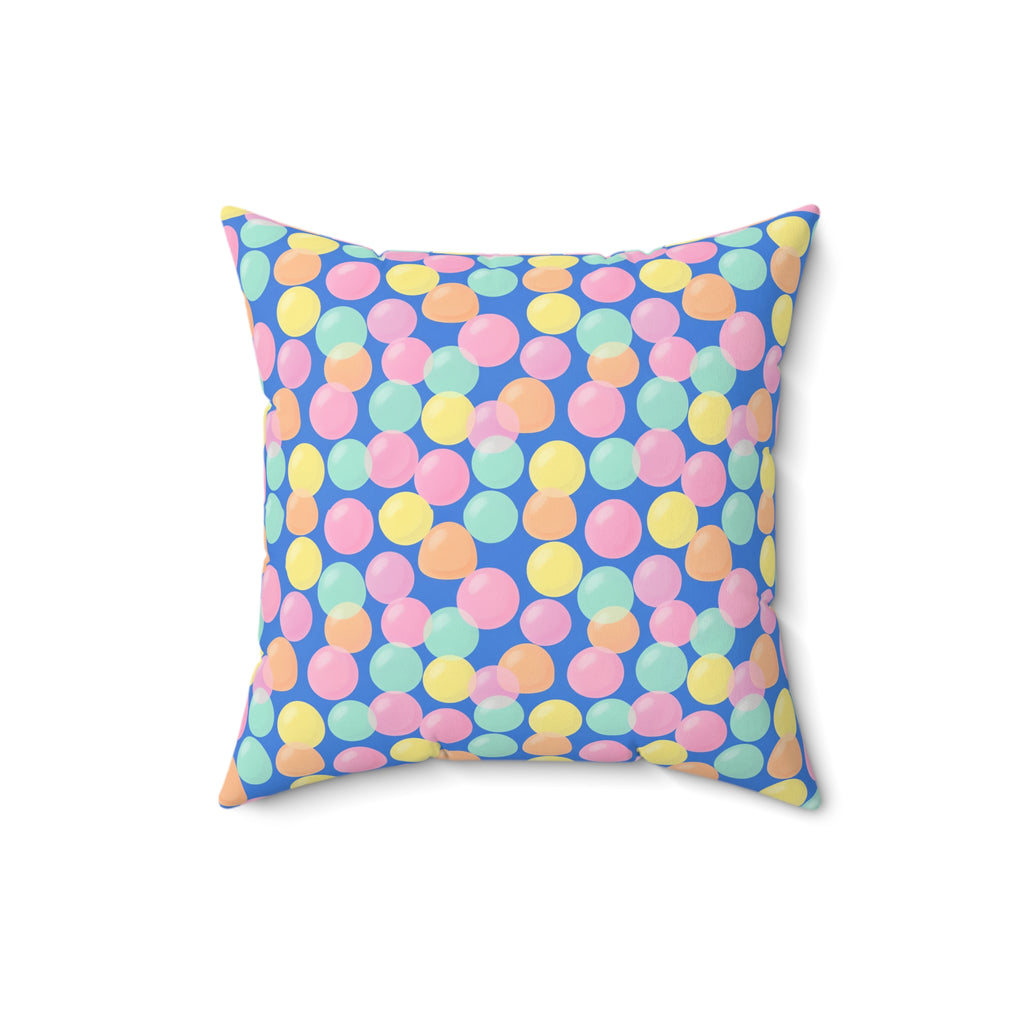 Gumdrop Orbs Faux Suede Cushion – Soft Abstract Pattern