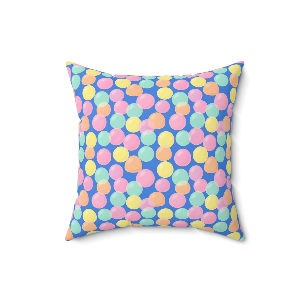 Gumdrop Orbs Faux Suede Cushion – Soft Abstract Pattern