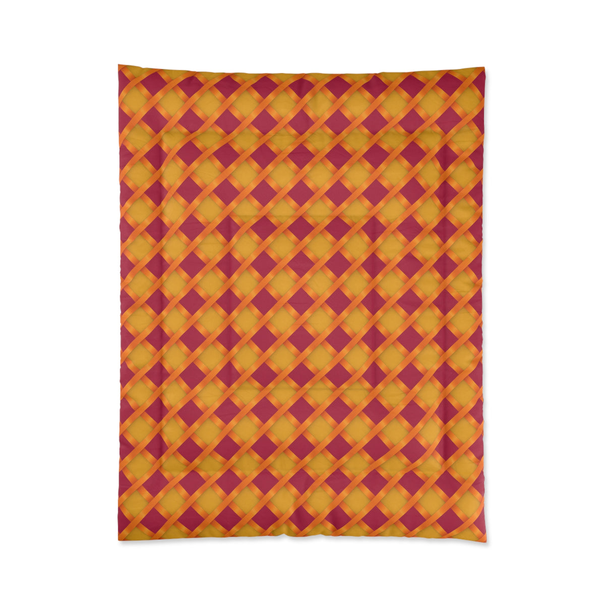 Broad Gold Diamond Trellis Comforter – Cranberry Spice