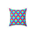 Chromatic Scallop Ripple Faux Suede Cushion – Op-Art Scallops Pattern
