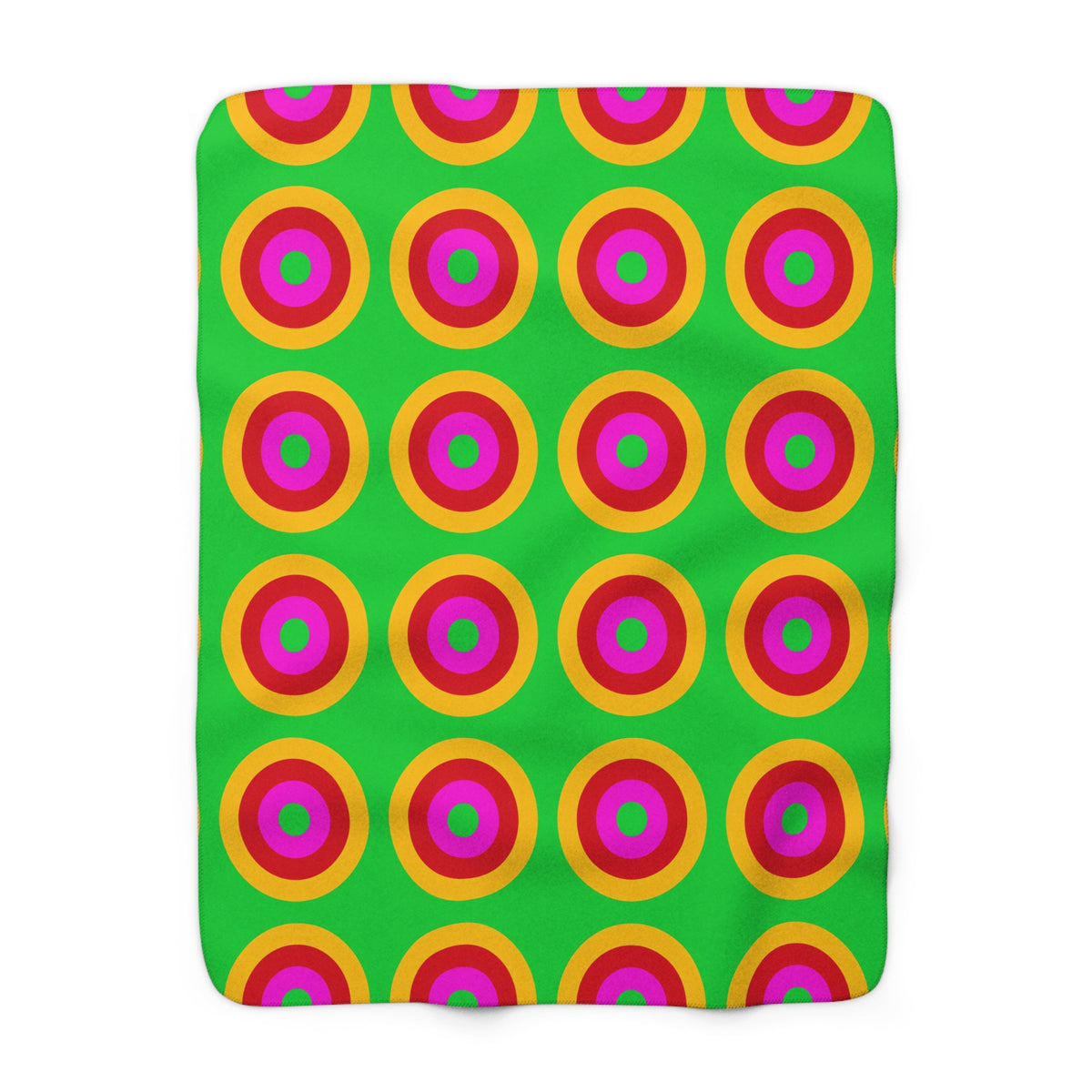 Giant Op-Art Jewel Rings Sherpa Fleece Blanket – Op-Art Concentric Circles Pattern