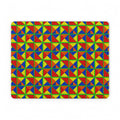 Split Square Fiesta Vegan Leather Mouse Mat – Cubist Geometric Pattern