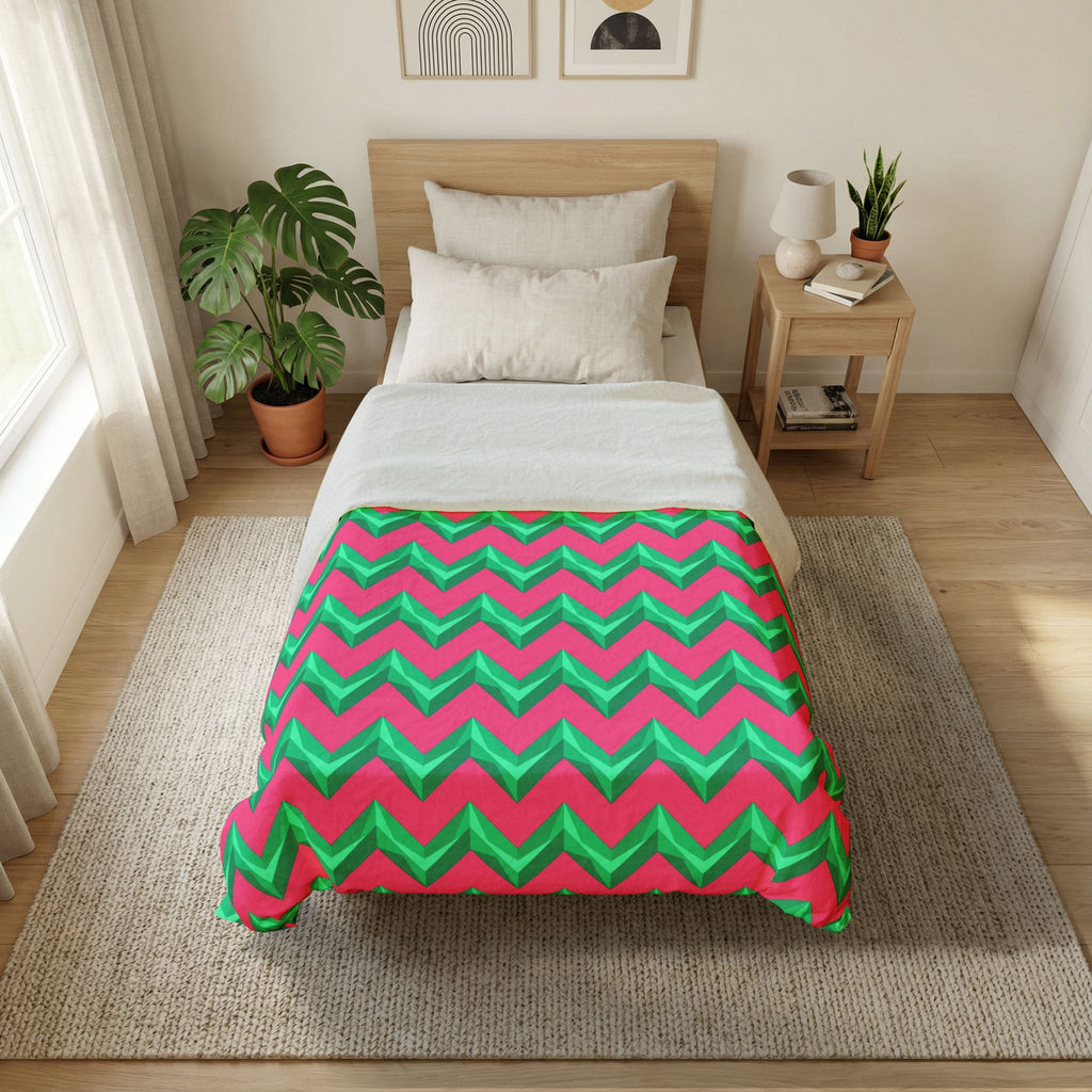 Broad Cut-Gem Chevrons Cotton Duvet Cover – Candy Christmas