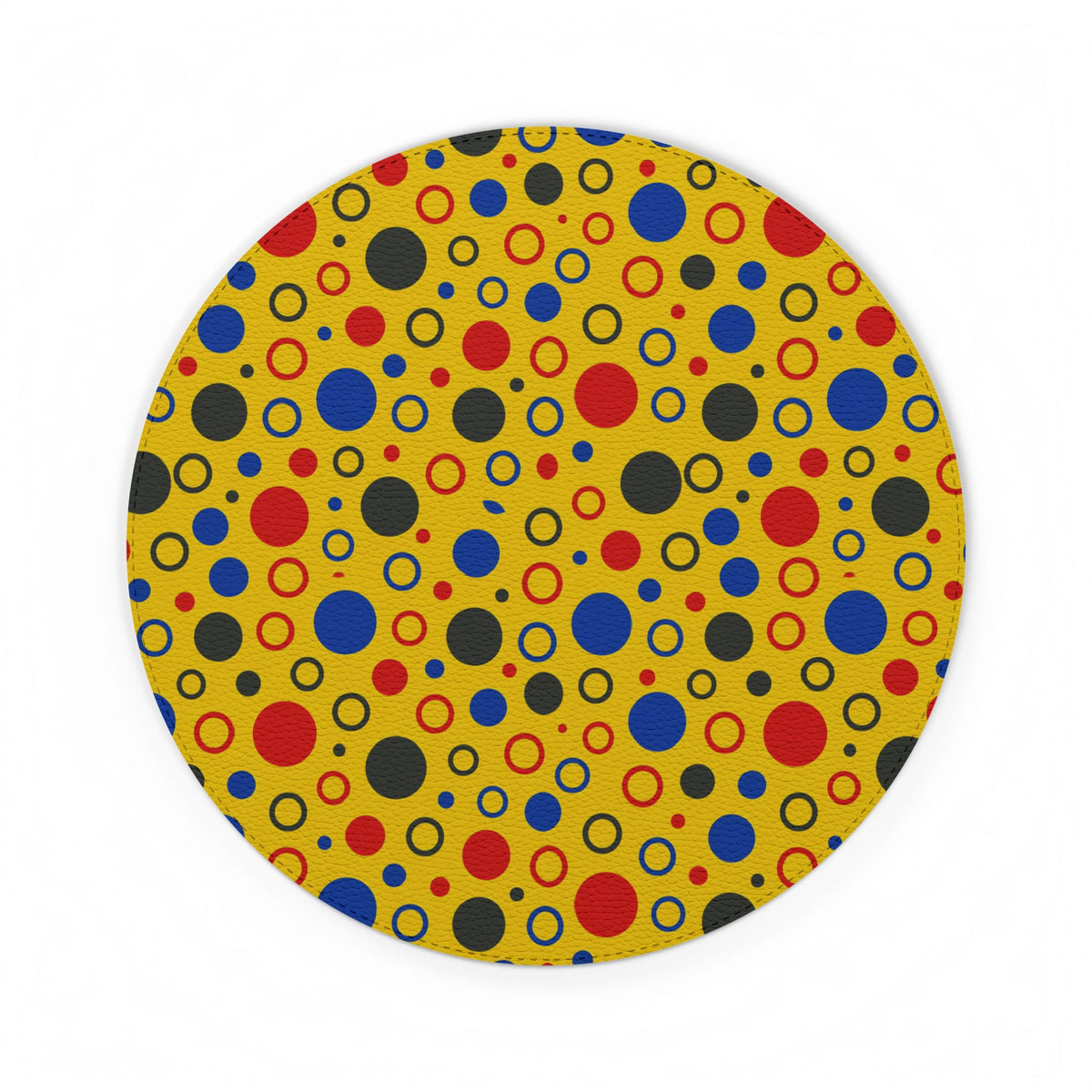 Bubble Outlines Vegan Leather Mouse Mat – Pop Abstract Pattern