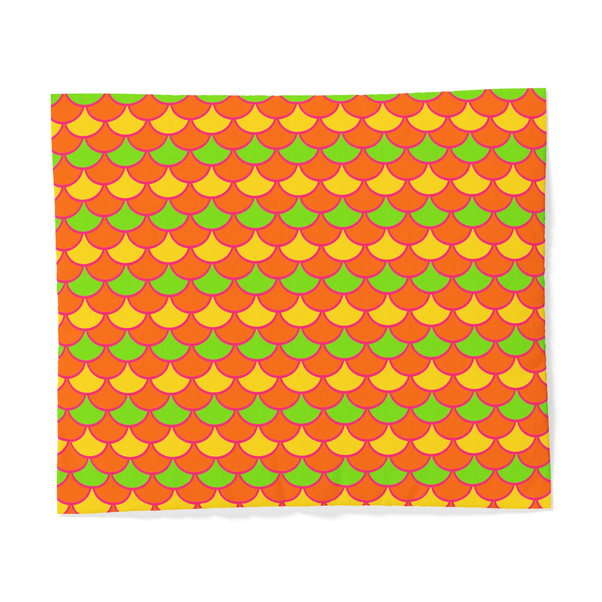 Big Jewel Scales II Cotton Duvet Cover – Hot Citrus Festive