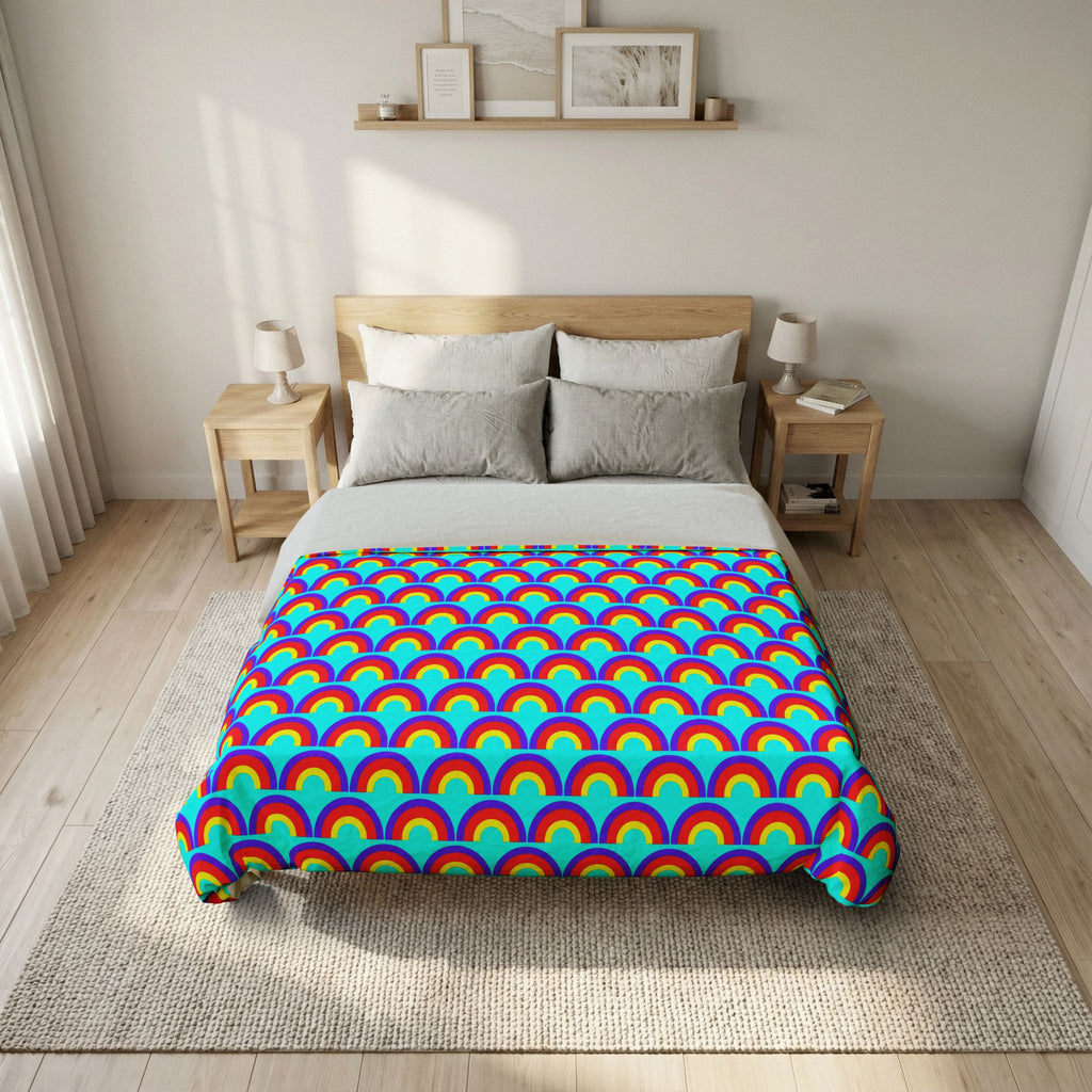 Chromatic Scallop Ripple Cotton Duvet Cover – Op-Art Scallops Pattern