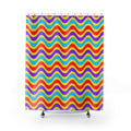 Wide Wave Interference Shower Curtain – Op-Art Waves Pattern
