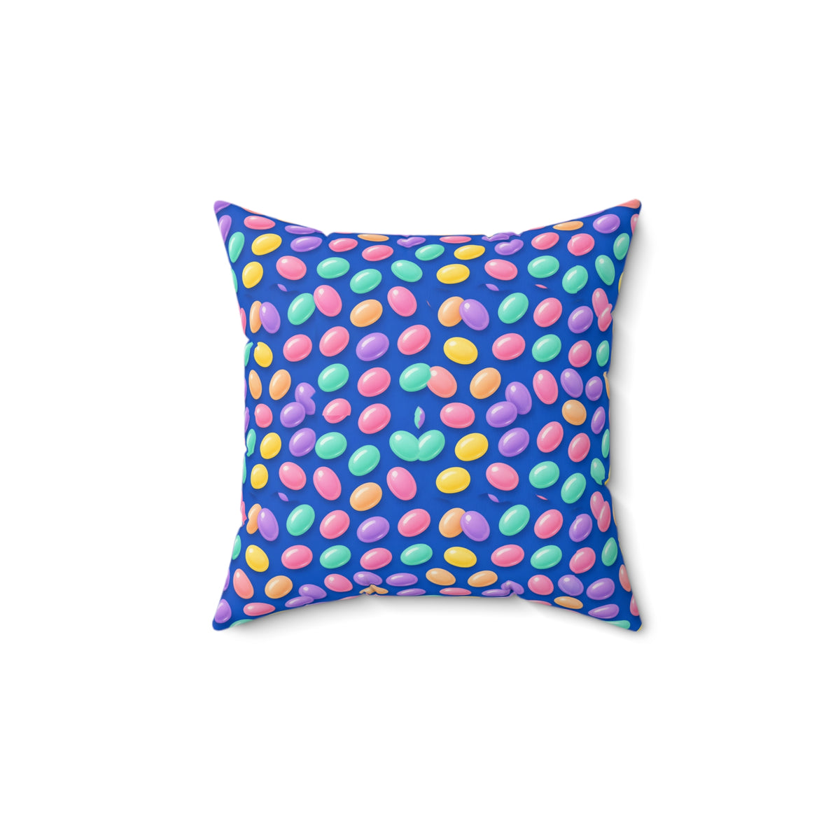 Jelly Bean Scatter Faux Suede Cushion – Soft Abstract Pattern