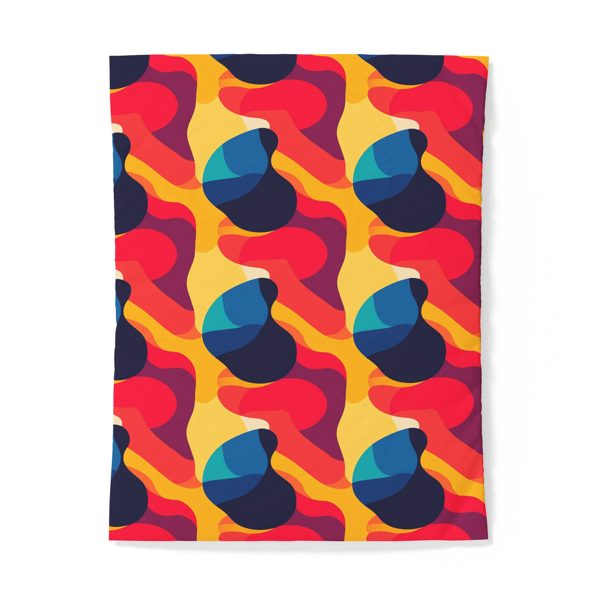 Bold Blob Camo Cotton Duvet Cover – Abstract Shapes Pattern