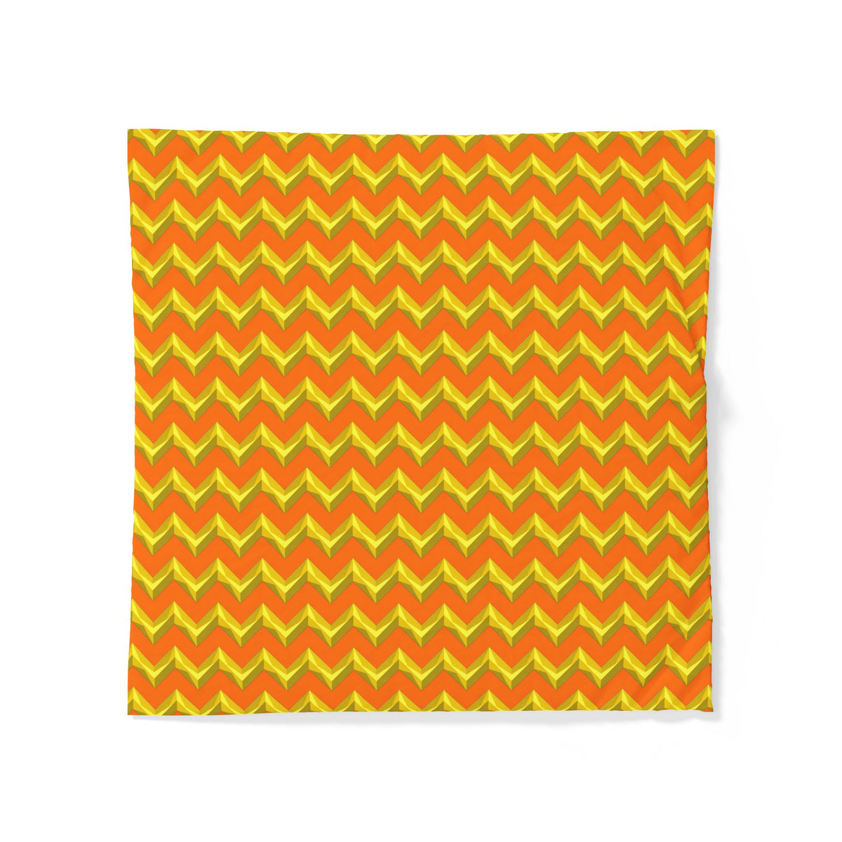 Broad Cut-Gem Chevrons Cotton Duvet Cover – Hot Citrus Festive