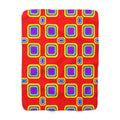 Big Ripple Squares Sherpa Fleece Blanket – Op-Art Concentric Squares Pattern
