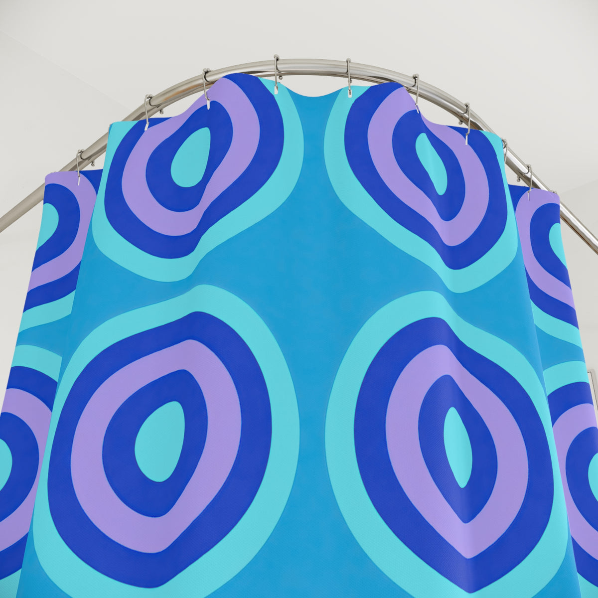 Mega Ring Grid Shower Curtain – Ice Jewel