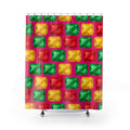 Big Stacked Gem Bars Shower Curtain – Geometric Blocks Pattern